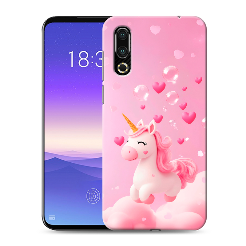 Пластиковый чехол на Meizu 16s с принтом Единорог Пластиковый чехол на Meizu 16s с принтом Единорог