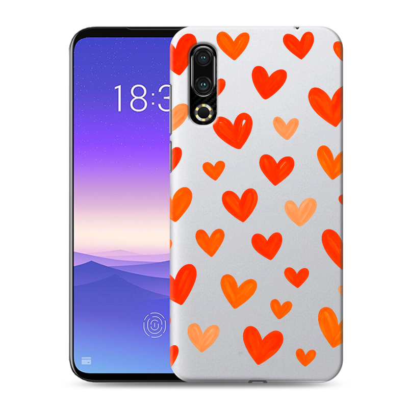 Пластиковый чехол на Meizu 16s с принтом Сердечки Пластиковый чехол на Meizu 16s с принтом Сердечки