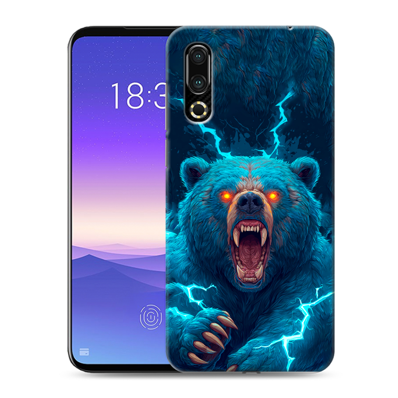Пластиковый чехол на Meizu 16s с принтом Медведь Пластиковый чехол на Meizu 16s с принтом Медведь
