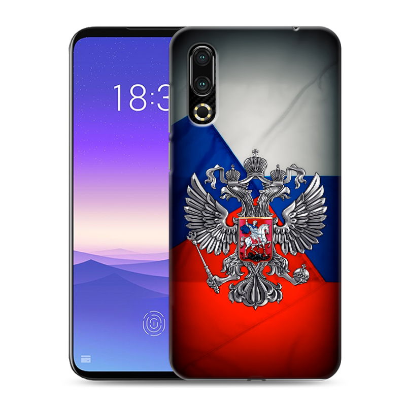 Пластиковый чехол на Meizu 16s с принтом Флаг России Пластиковый чехол на Meizu 16s с принтом Флаг России