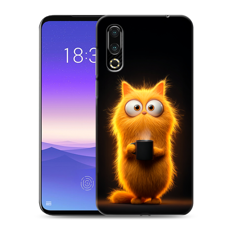 Пластиковый чехол на Meizu 16s с принтом Смешной кот Пластиковый чехол на Meizu 16s с принтом Смешной кот