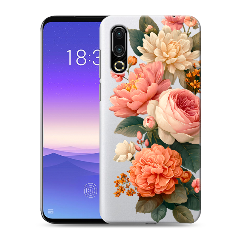 Пластиковый чехол на Meizu 16s с принтом цветы Пластиковый чехол на Meizu 16s с принтом цветы