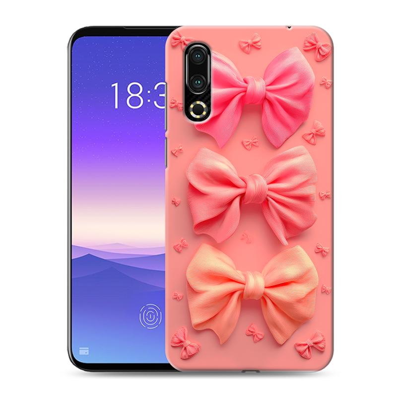 Пластиковый чехол на Meizu 16s с принтом Розовые бантики Пластиковый чехол на Meizu 16s с принтом Розовые бантики