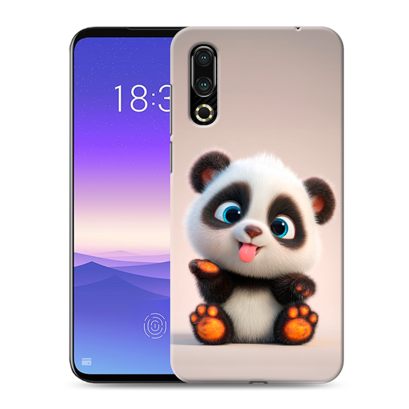 Пластиковый чехол на Meizu 16s с принтом милая панда Пластиковый чехол на Meizu 16s с принтом милая панда