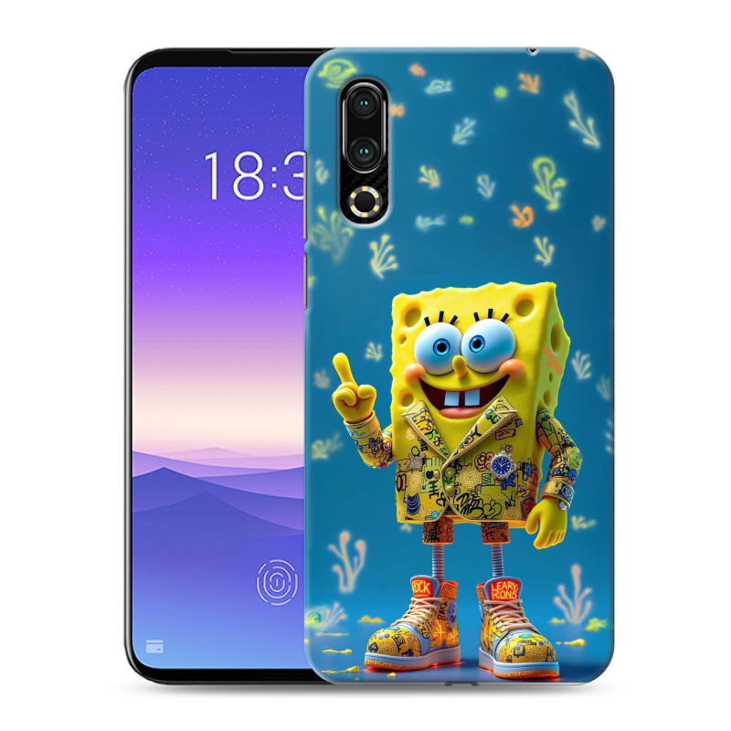 Пластиковый чехол на Meizu 16s с принтом Спанч боб Спанчбоб Пластиковый чехол на Meizu 16s с принтом Спанч боб Спанчбоб