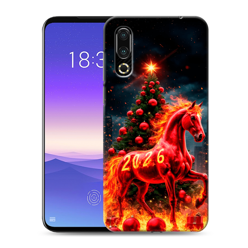 Пластиковый чехол на Meizu 16s с принтом Новый год Пластиковый чехол на Meizu 16s с принтом Новый год
