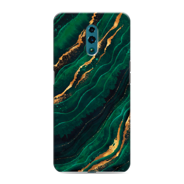 Силиконовый чехол на OPPO Reno с принтом Мрамор зеленое золото Силиконовый чехол на OPPO Reno с принтом Мрамор зеленое золото