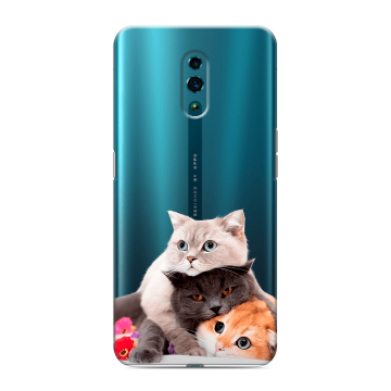 Силиконовый чехол на OPPO Reno с принтом Кошки Силиконовый чехол на OPPO Reno с принтом Кошки
