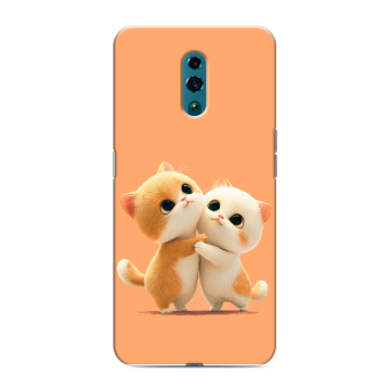 Силиконовый чехол на OPPO Reno с принтом Милые котики Силиконовый чехол на OPPO Reno с принтом Милые котики
