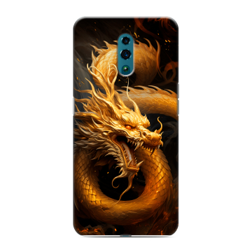 Силиконовый чехол на OPPO Reno с принтом Золотой дракон Силиконовый чехол на OPPO Reno с принтом Золотой дракон