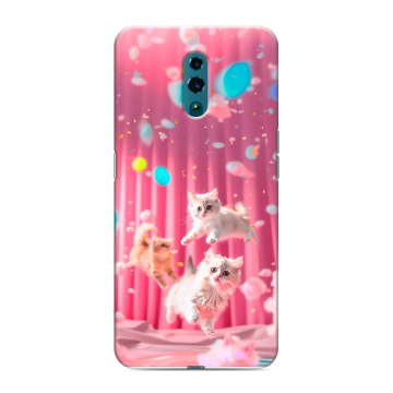 Силиконовый чехол на OPPO Reno с принтом милые котики Силиконовый чехол на OPPO Reno с принтом милые котики
