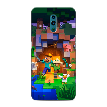 Силиконовый чехол на OPPO Reno с принтом Майнкрафт Minecraft Силиконовый чехол на OPPO Reno с принтом Майнкрафт Minecraft