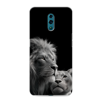Силиконовый чехол на OPPO Reno с принтом Лев кошки
