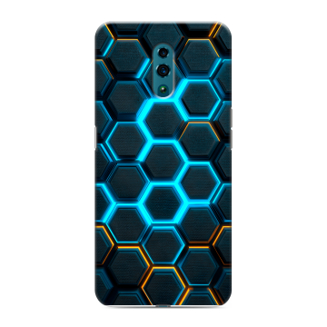 Силиконовый чехол на OPPO Reno с принтом Неоновые соты