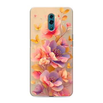 Силиконовый чехол на OPPO Reno с принтом Цветы и бабочки Силиконовый чехол на OPPO Reno с принтом Цветы и бабочки