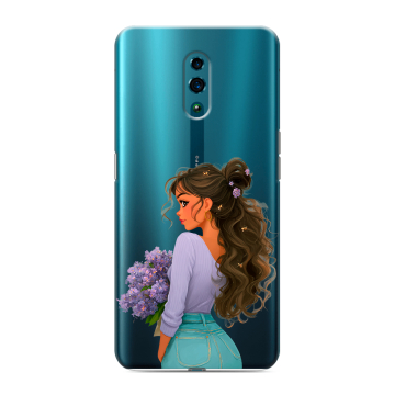 Силиконовый чехол на OPPO Reno с принтом девушка цветы Силиконовый чехол на OPPO Reno с принтом девушка цветы