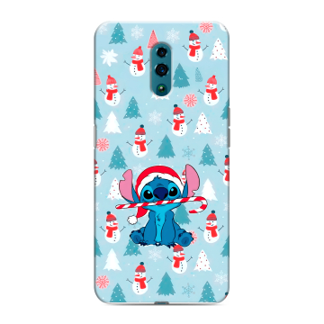 Силиконовый чехол на OPPO Reno с принтом Стич Новый год
