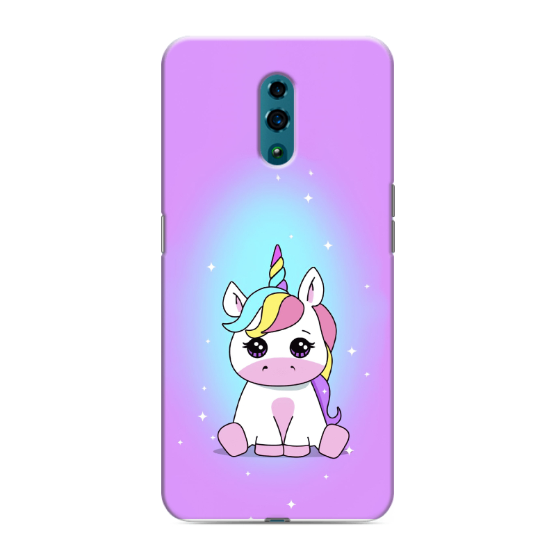 Силиконовый противоударный чехол на OPPO Reno с принтом Единорог Силиконовый противоударный чехол на OPPO Reno с принтом Единорог