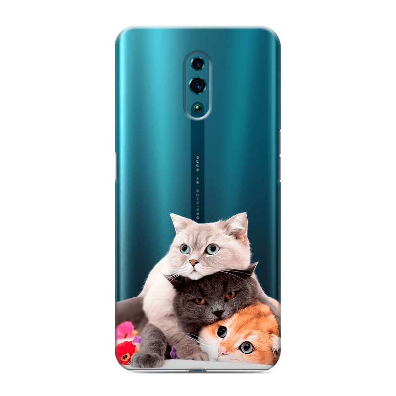 Силиконовый чехол на OPPO Reno с принтом Кошки Силиконовый чехол на OPPO Reno с принтом Кошки