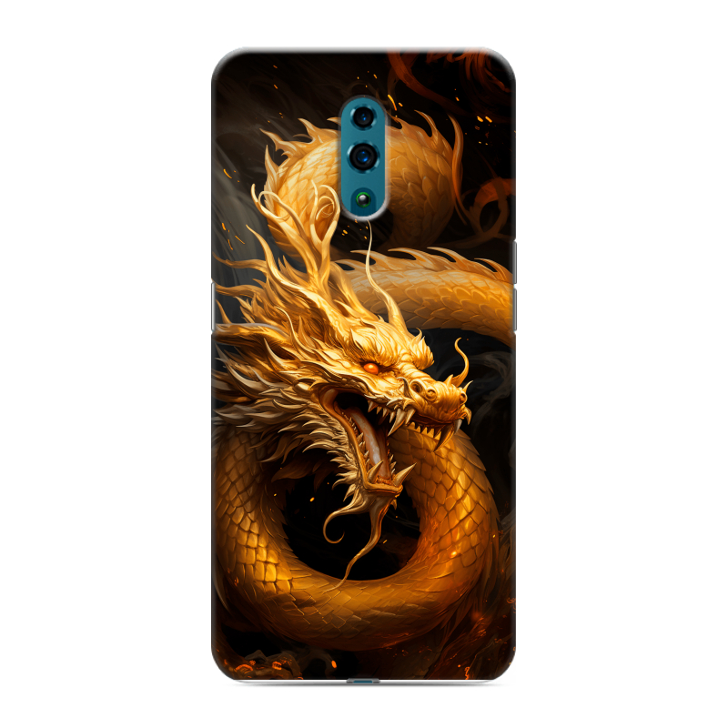 Силиконовый чехол на OPPO Reno с принтом Золотой дракон Силиконовый чехол на OPPO Reno с принтом Золотой дракон