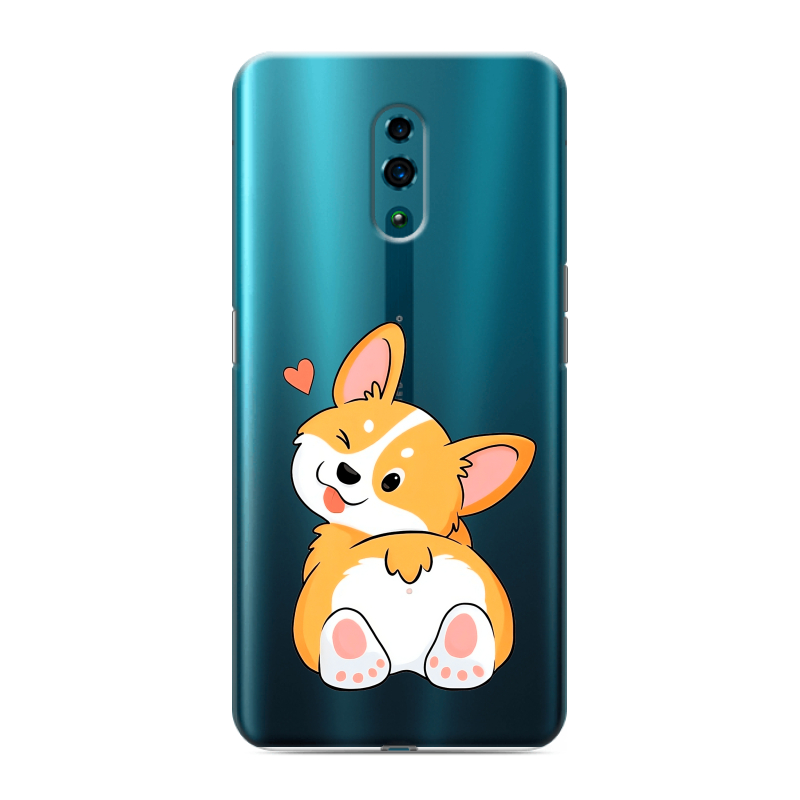 Силиконовый чехол на OPPO Reno с принтом Корги Силиконовый чехол на OPPO Reno с принтом Корги