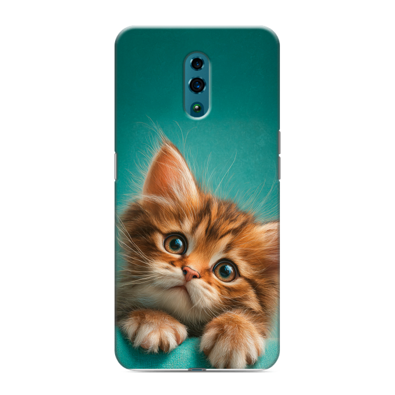 Пластиковый чехол на OPPO Reno с принтом котенок Пластиковый чехол на OPPO Reno с принтом котенок