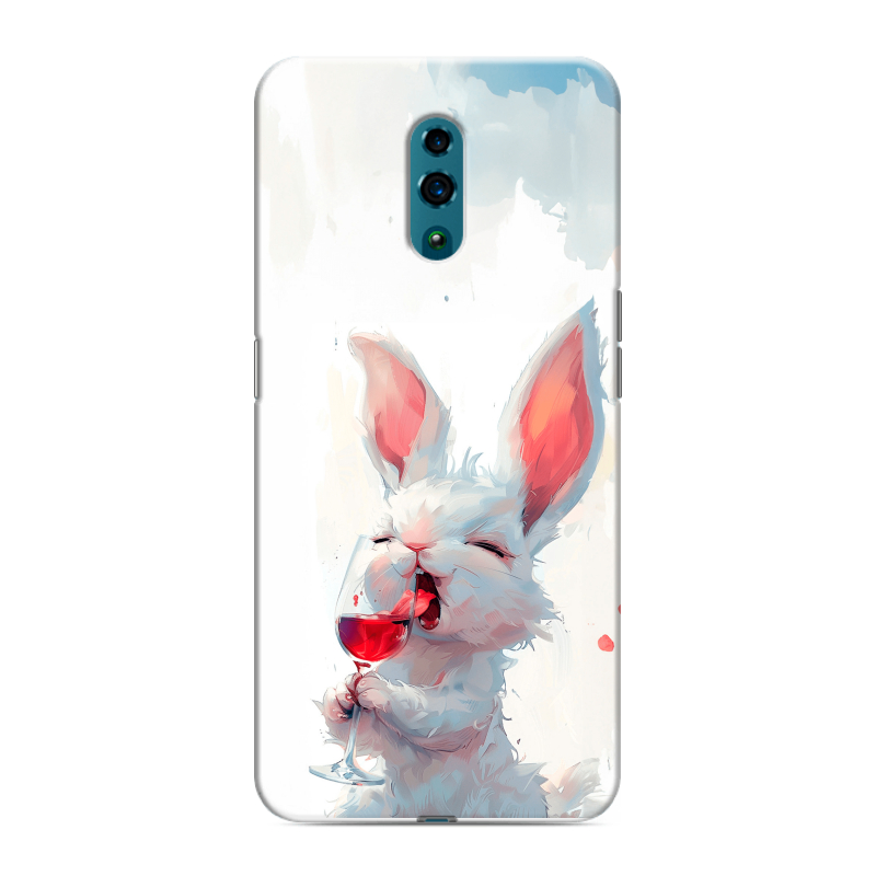 Пластиковый чехол на OPPO Reno с принтом кролик зайчик Пластиковый чехол на OPPO Reno с принтом кролик зайчик