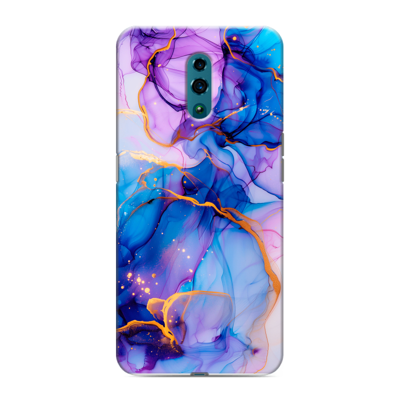Силиконовый чехол на OPPO Reno с принтом синий мрамор Силиконовый чехол на OPPO Reno с принтом синий мрамор