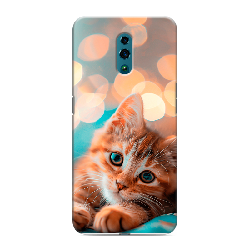 Силиконовый противоударный чехол на OPPO Reno с принтом котик Силиконовый противоударный чехол на OPPO Reno с принтом котик