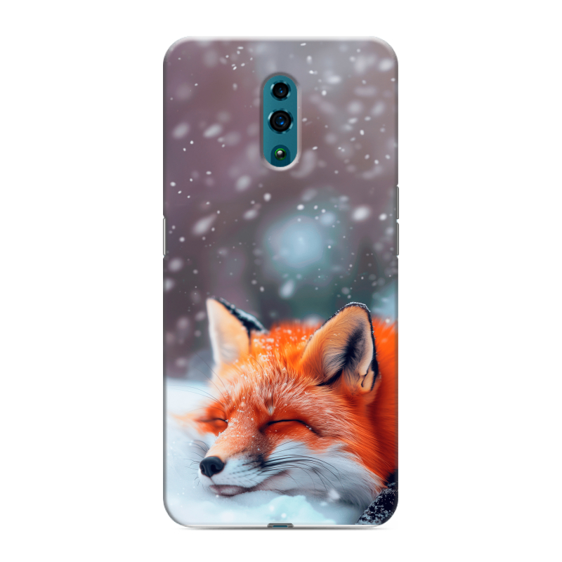 Силиконовый противоударный чехол на OPPO Reno с принтом лиса Силиконовый противоударный чехол на OPPO Reno с принтом лиса