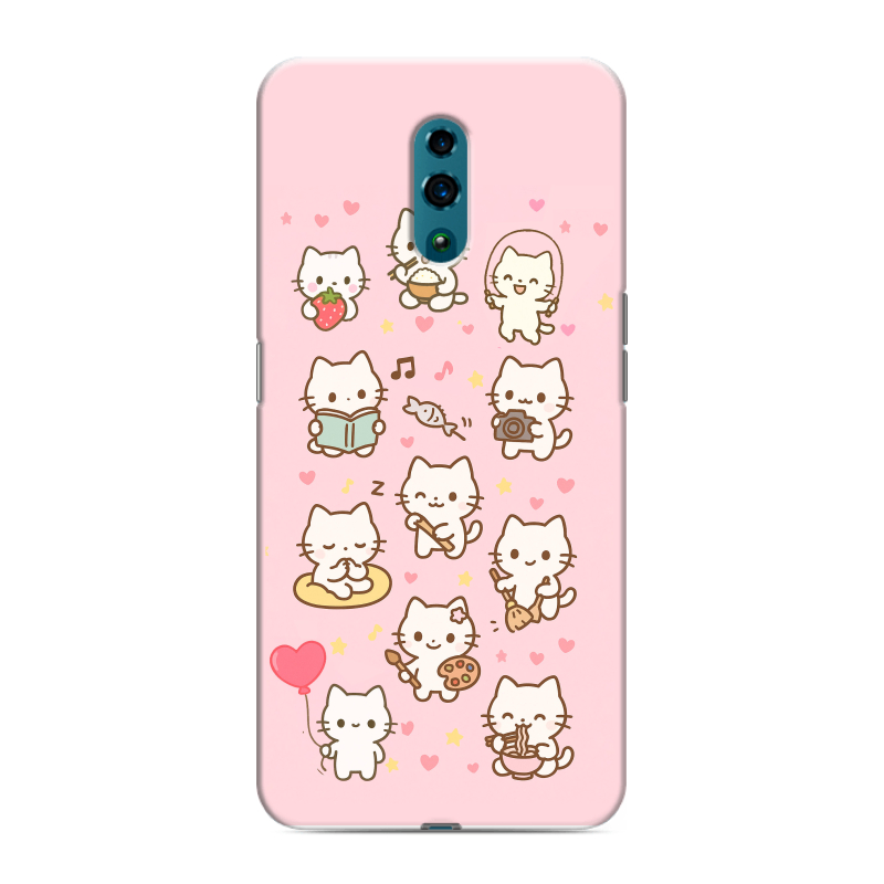 Силиконовый противоударный чехол на OPPO Reno с принтом Hello Kitty Хелоу Кити Силиконовый противоударный чехол на OPPO Reno с принтом Hello Kitty Хелоу Кити