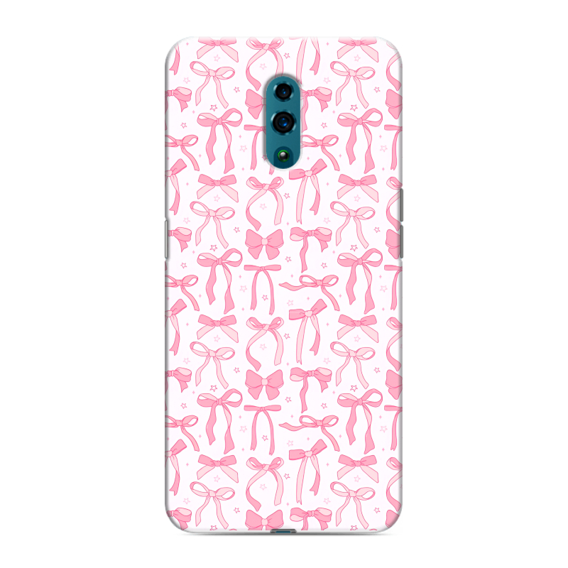Силиконовый противоударный чехол на OPPO Reno с принтом Розовые бантики Силиконовый противоударный чехол на OPPO Reno с принтом Розовые бантики