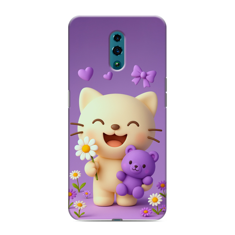 Силиконовый противоударный чехол на OPPO Reno с принтом для девочек Силиконовый противоударный чехол на OPPO Reno с принтом для девочек
