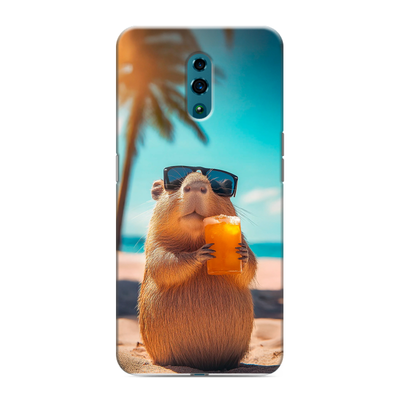 Силиконовый чехол на OPPO Reno с принтом Капибара Силиконовый чехол на OPPO Reno с принтом Капибара