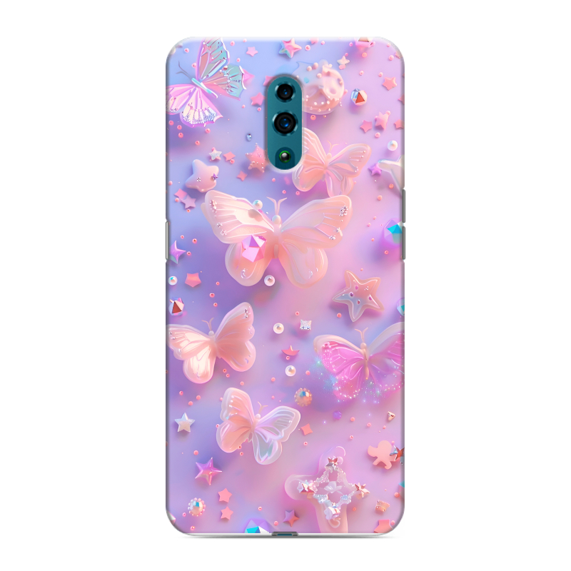 Силиконовый чехол на OPPO Reno с принтом Бабочки Силиконовый чехол на OPPO Reno с принтом Бабочки