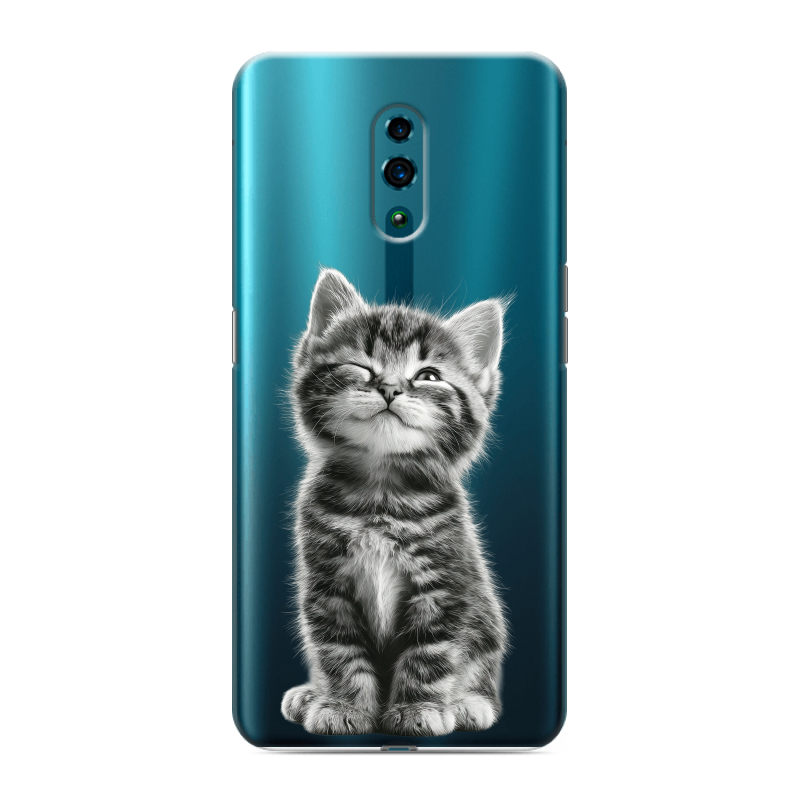 Силиконовый противоударный чехол на OPPO Reno с принтом Котенок Силиконовый противоударный чехол на OPPO Reno с принтом Котенок