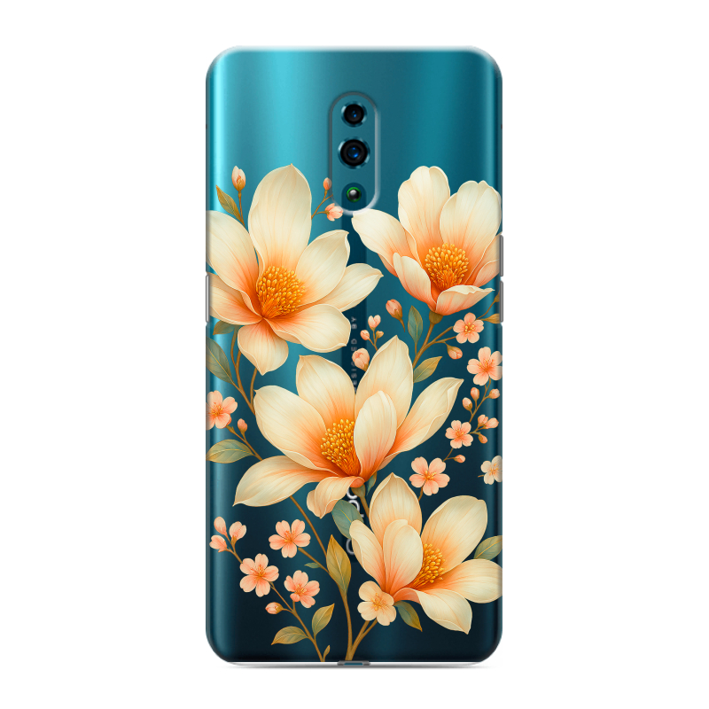 Силиконовый противоударный чехол на OPPO Reno с принтом Цветы Силиконовый противоударный чехол на OPPO Reno с принтом Цветы