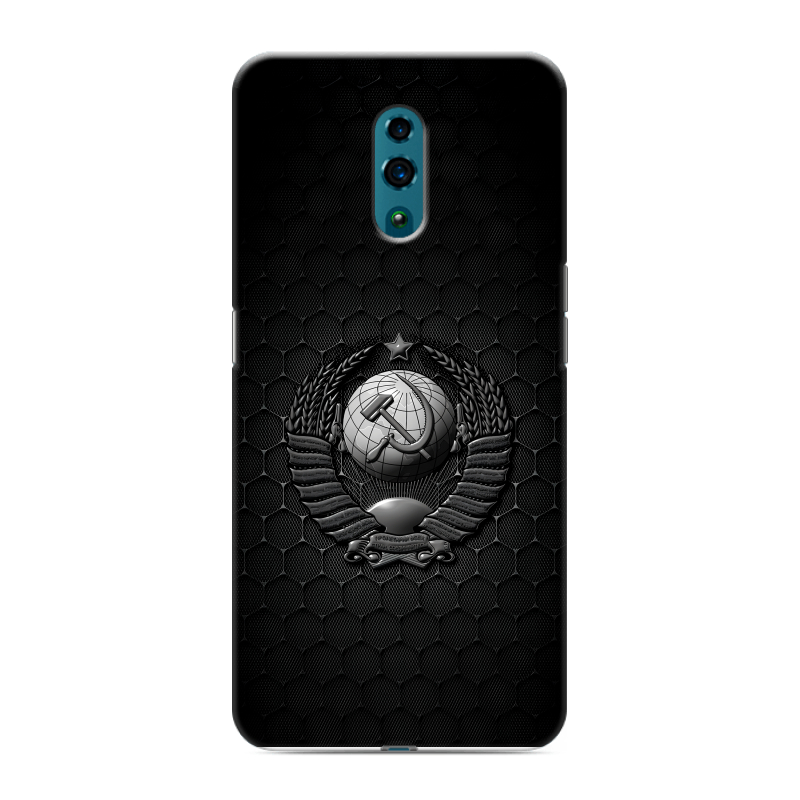 Силиконовый противоударный чехол на OPPO Reno с принтом Герб Флаг СССР Силиконовый противоударный чехол на OPPO Reno с принтом Герб Флаг СССР