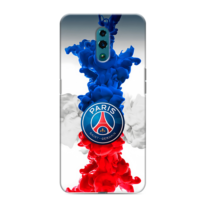 Пластиковый чехол на OPPO Reno с принтом PSG ПСЖ Пластиковый чехол на OPPO Reno с принтом PSG ПСЖ
