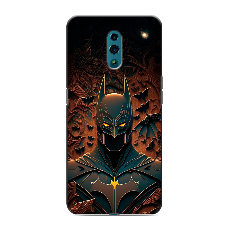 Силиконовый противоударный чехол на OPPO Reno с принтом Batman Бэтмен Силиконовый противоударный чехол на OPPO Reno с принтом Batman Бэтмен