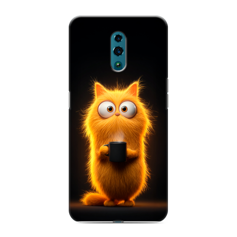 Силиконовый противоударный чехол на OPPO Reno с принтом Смешной кот Силиконовый противоударный чехол на OPPO Reno с принтом Смешной кот