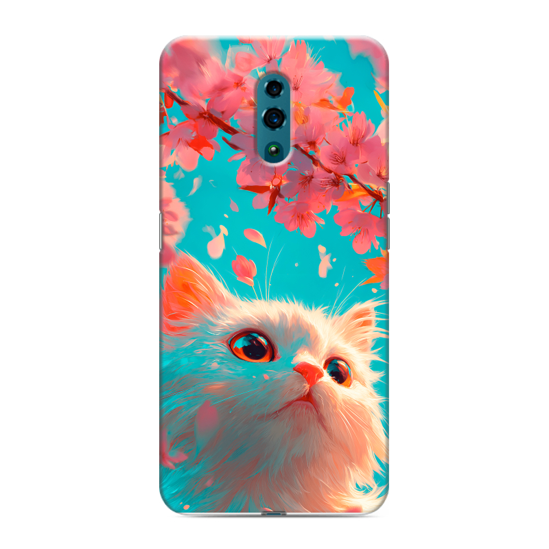 Силиконовый чехол на OPPO Reno с принтом Красивый кот Силиконовый чехол на OPPO Reno с принтом Красивый кот