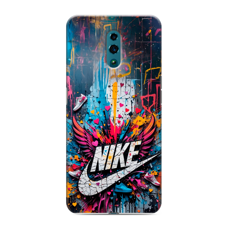 Силиконовый противоударный чехол на OPPO Reno с принтом Nike Найк Силиконовый противоударный чехол на OPPO Reno с принтом Nike Найк