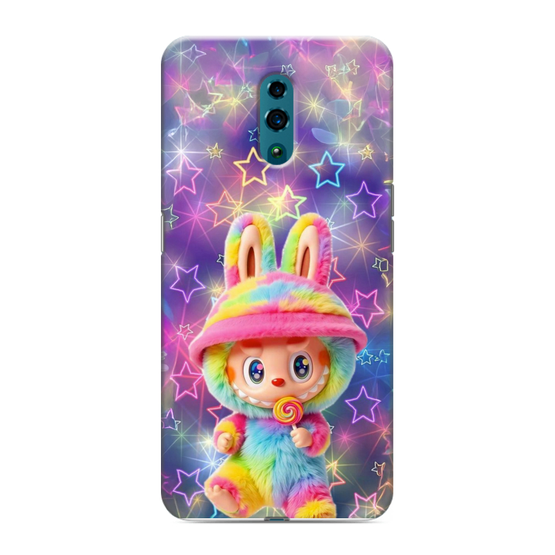 Силиконовый противоударный чехол на OPPO Reno с принтом Labubu Лабубу Силиконовый противоударный чехол на OPPO Reno с принтом Labubu Лабубу