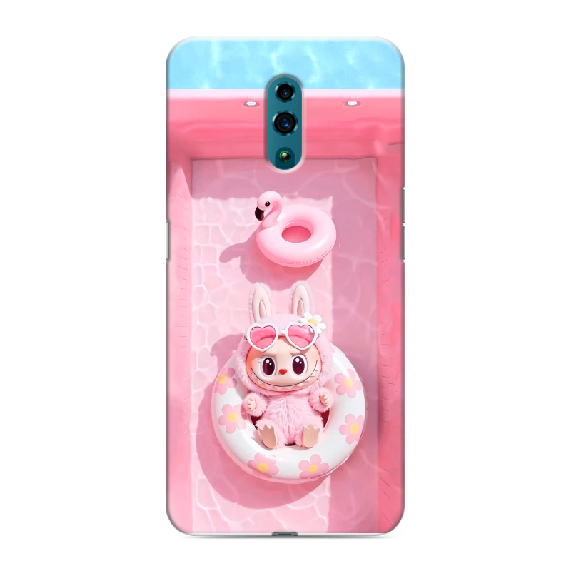Пластиковый чехол на OPPO Reno с принтом Labubu Лабубу Пластиковый чехол на OPPO Reno с принтом Labubu Лабубу