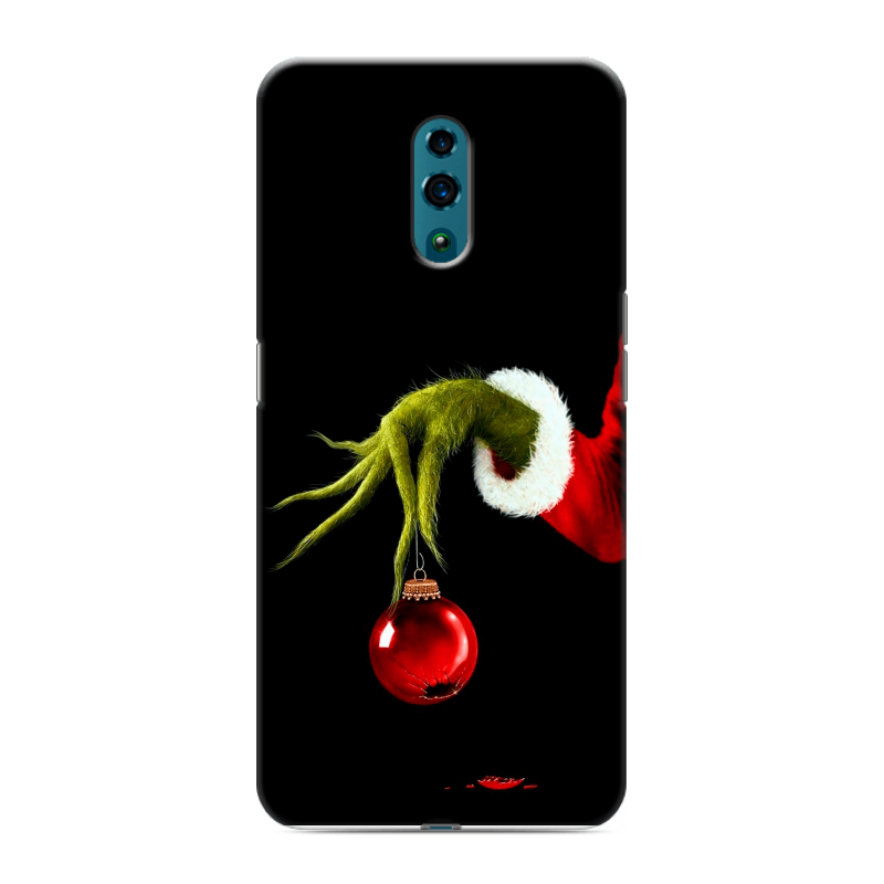 Пластиковый чехол на OPPO Reno с принтом Новый год Гринч Пластиковый чехол на OPPO Reno с принтом Новый год Гринч