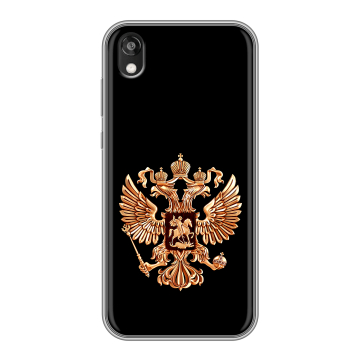 Силиконовый чехол на Huawei Honor 8s с принтом Герб России золотой Силиконовый чехол на Huawei Honor 8s с принтом Герб России золотой