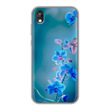 Силиконовый чехол на Huawei Honor 8s с принтом Голубые цветы Силиконовый чехол на Huawei Honor 8s с принтом Голубые цветы