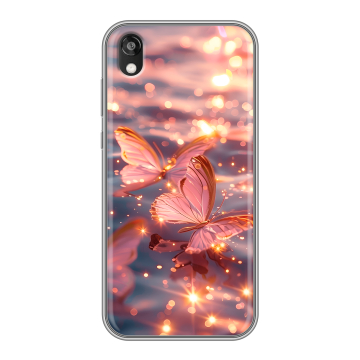 Силиконовый чехол на Huawei Honor 8s с принтом бабочки розовые Силиконовый чехол на Huawei Honor 8s с принтом бабочки розовые