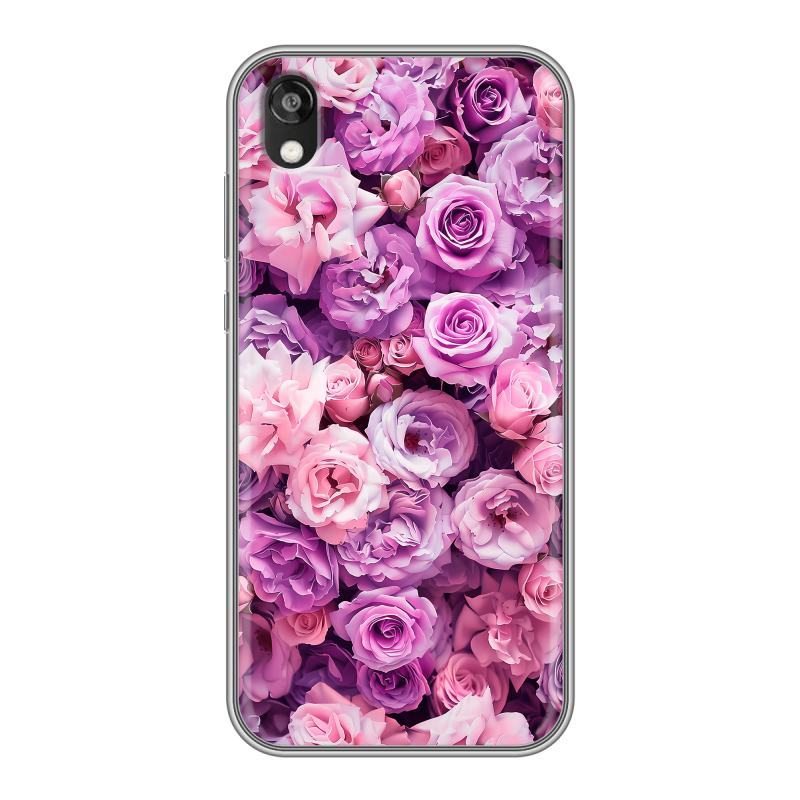 Силиконовый чехол на Huawei Honor 8s с принтом лавандовые розы Силиконовый чехол на Huawei Honor 8s с принтом лавандовые розы